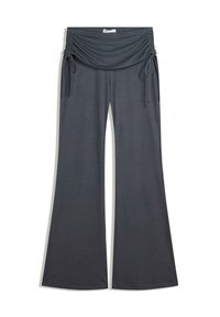 FLOWING FLARED WITH TIE - Pantaloni - blue-grey