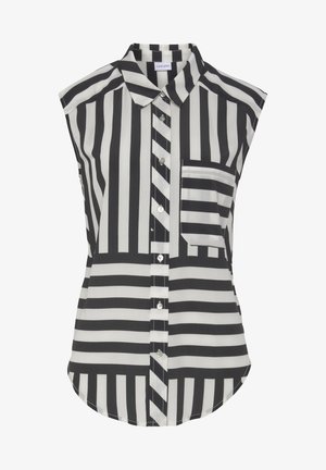 Užsagstoma palaidinė - schwarz weiß bedruckt