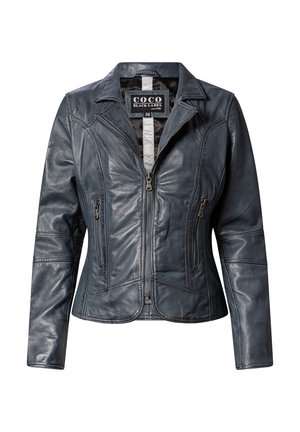 Lederjacke - blau grau