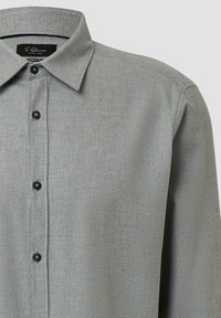 Camicia grigia a maniche lunghe con bottoni, colletto a punta, bottoni neri e etichetta regular fit di S. Oliver Black Label.