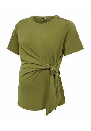 Vero Moda TOP REGULAR FIT ROUND NECK TOP - T-shirts basic - sphagnum