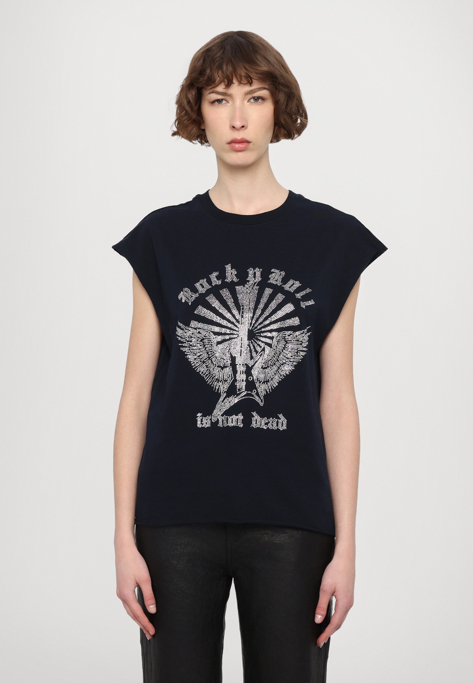Tシャツ・カットソー Zadig & Voltaire Strass Beaded Cotton Top Zadig & Voltaire CLOE GUITAR WINGS STRASS - Print T-shirt
