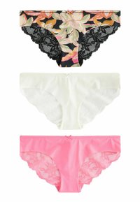 Next - NO VPL BACK BRAZILIAN THREE PACK - Trusser - black floral pink cream Miniaturebillede 1