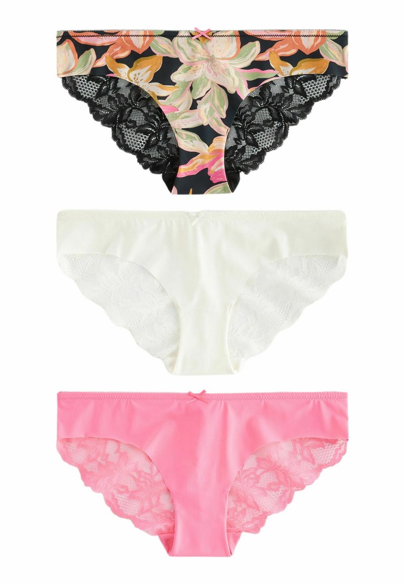 Next BRAZILIAN THREE PACK - Fecskék - black floral pink cream