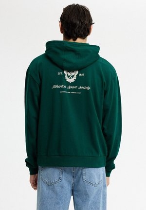 INSIDE, SUDADERA ABIERTA CAPUCHA FELPA TEXTO - Sudadera con cremallera - verde