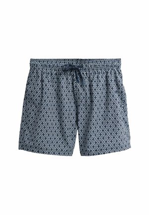 REGULAR FIT - PRINTED - Swimming shorts - navy geometric tile