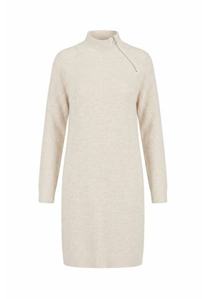 Ulla Popken, ASYMMETRIC ZIP TURTLENECK SWEATER DRESS - Robe pull - popcorn