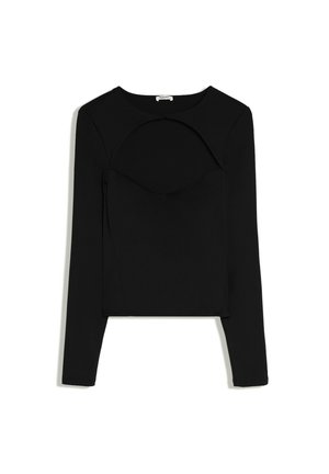 Bershka, T-shirt à manches longues - black