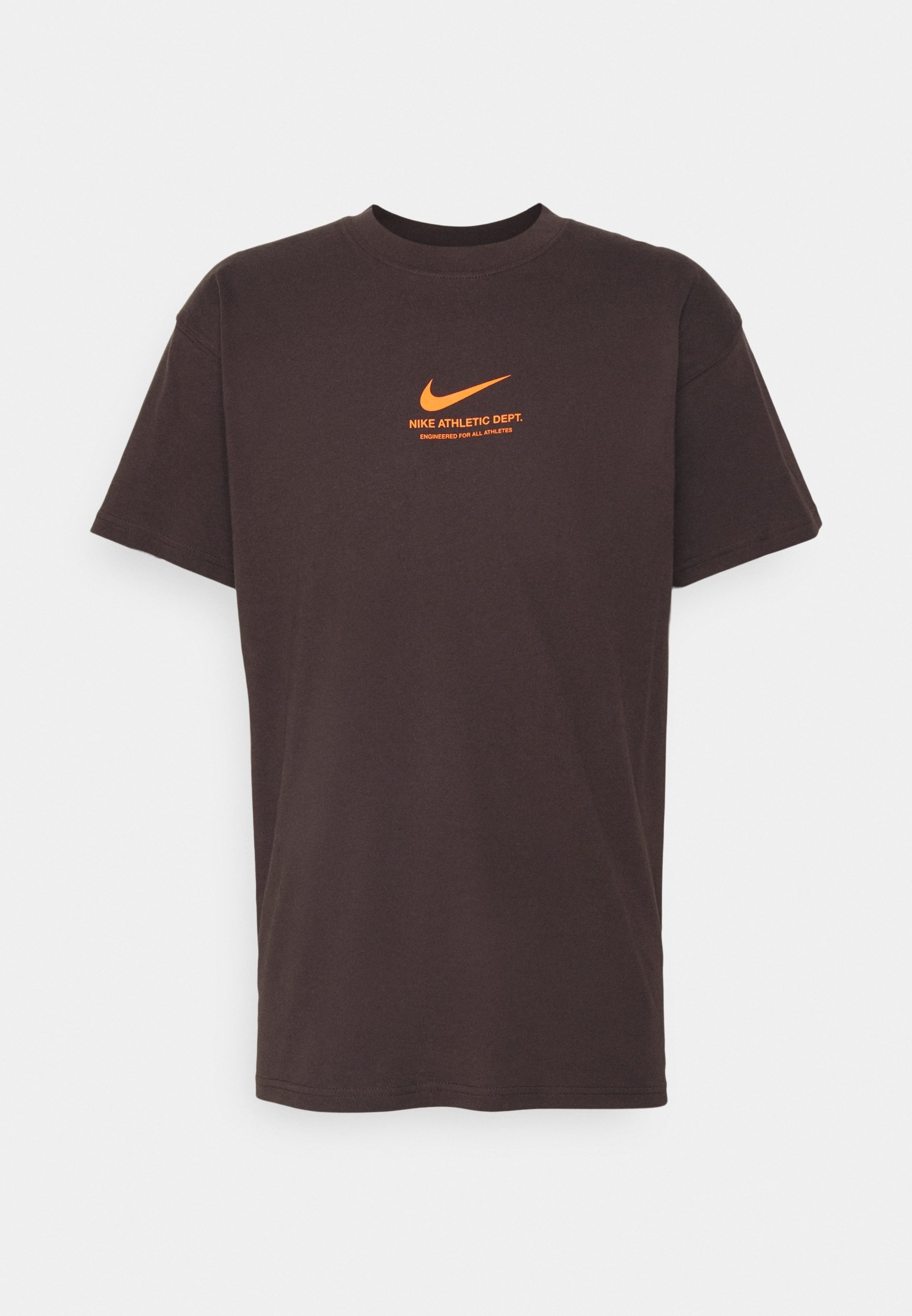 brown and orange nike shirt
