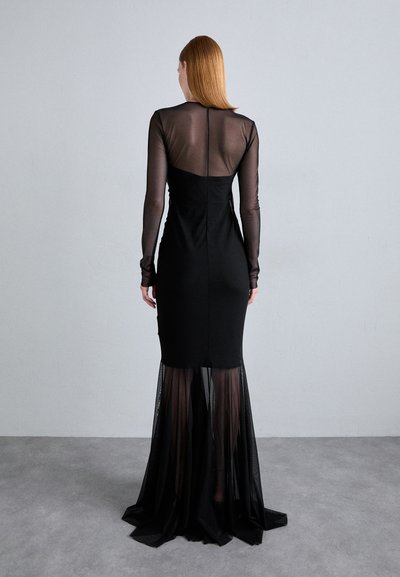 Norma Kamali VNECK SHIRRED FRONT FISHTAIL GOWN DRESS - Alkalmi viselet - black