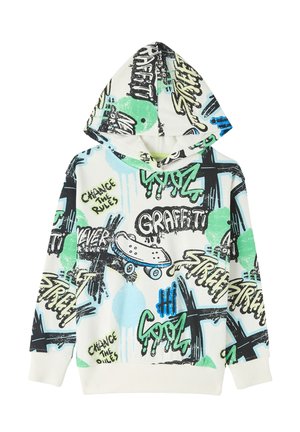 Terranova CON STAMPA GRAFFITI - Felpa con cappuccio - bianco lana