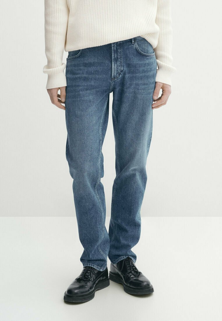 Massimo Dutti WASH Jeans Tapered Fit blue black denim/blueblack