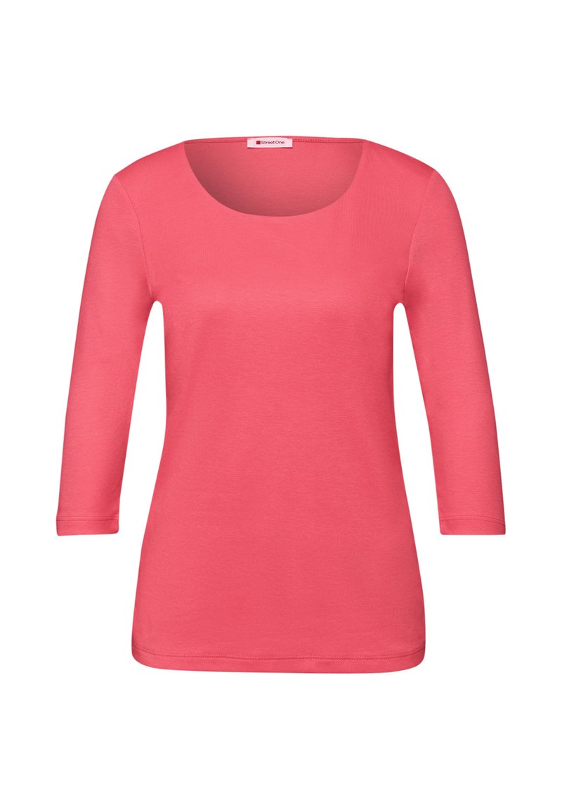 Camiseta De Manga Larga Brillante Street One Para Mujer – Con Escote En Pico, Suave Y Perfecta Para Looks Festivos