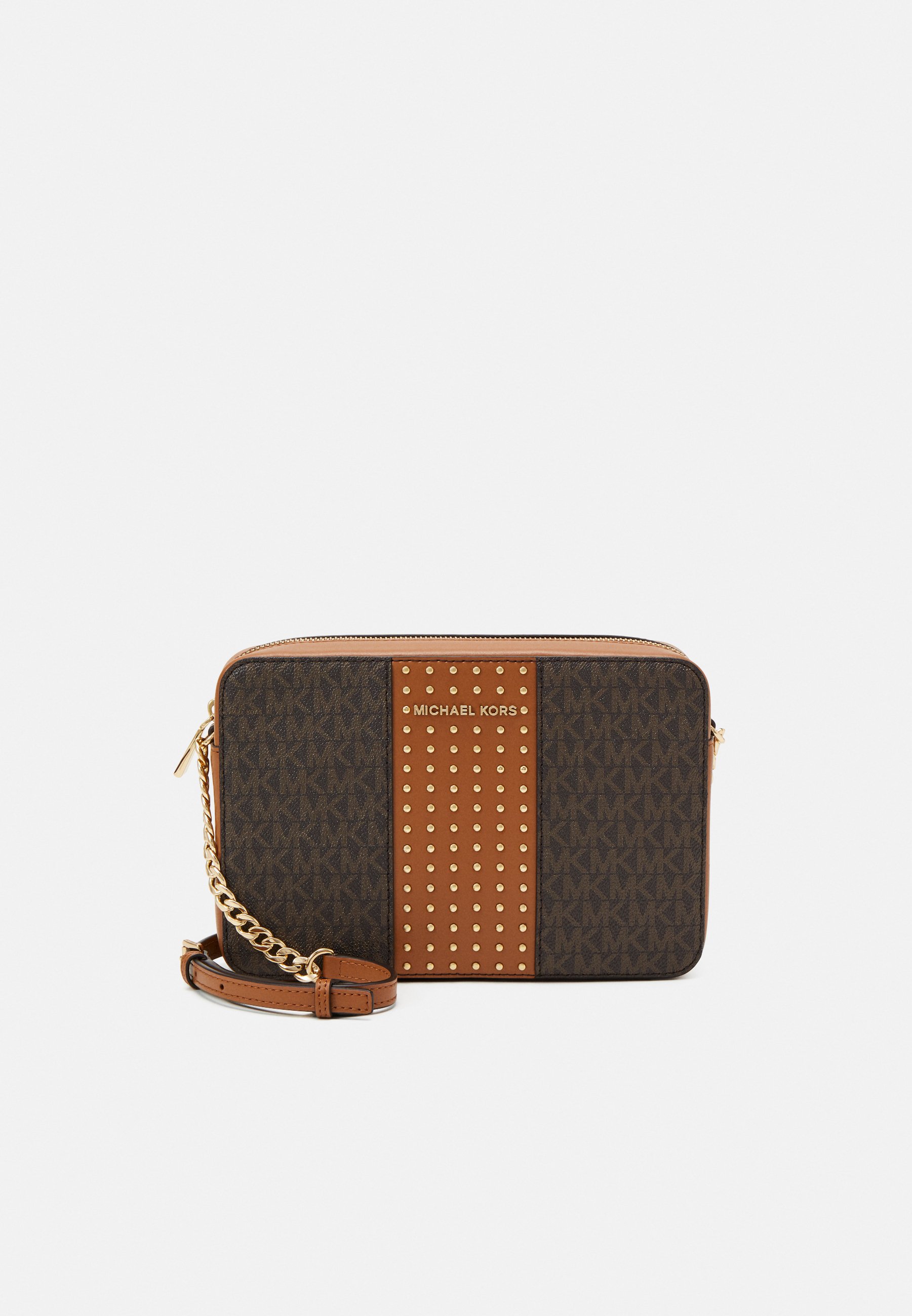 MICHAEL Michael Kors JET CROSSBODY COLOUR BLOCK MICHAEL Michael Kors Skulderveske brownacorn Zalando.no