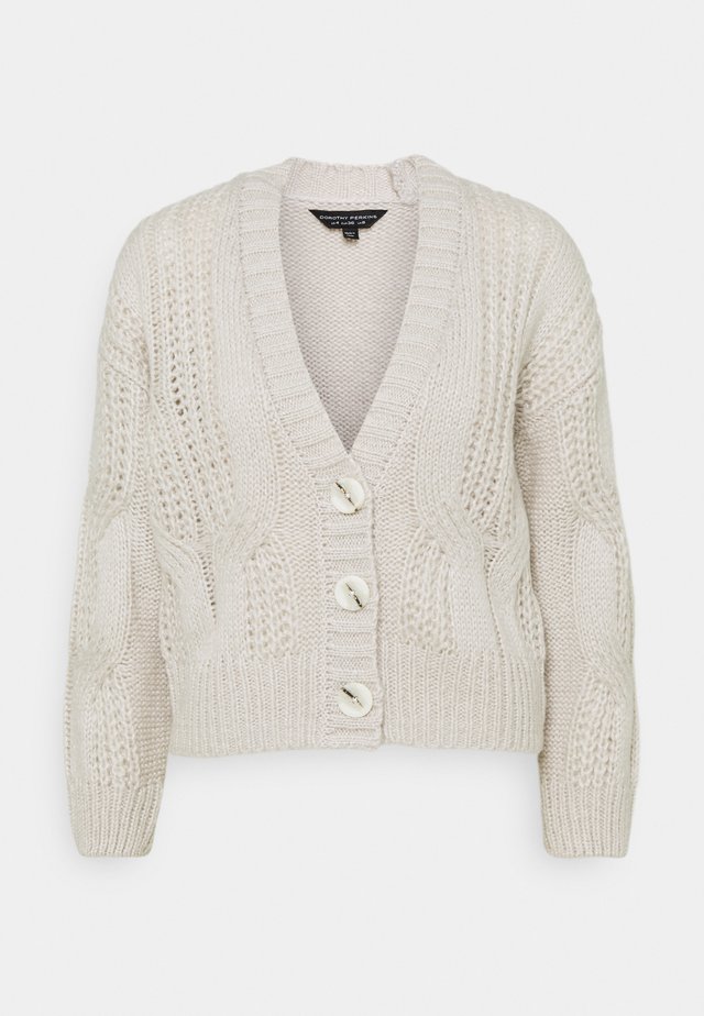 CABEL V NECK BUTTON FRONT CARDIGAN - Cardigan - grey marl