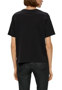 s.Oliver BLACK LABEL MIT PAILLETTEN - T-shirt print - schwarz
