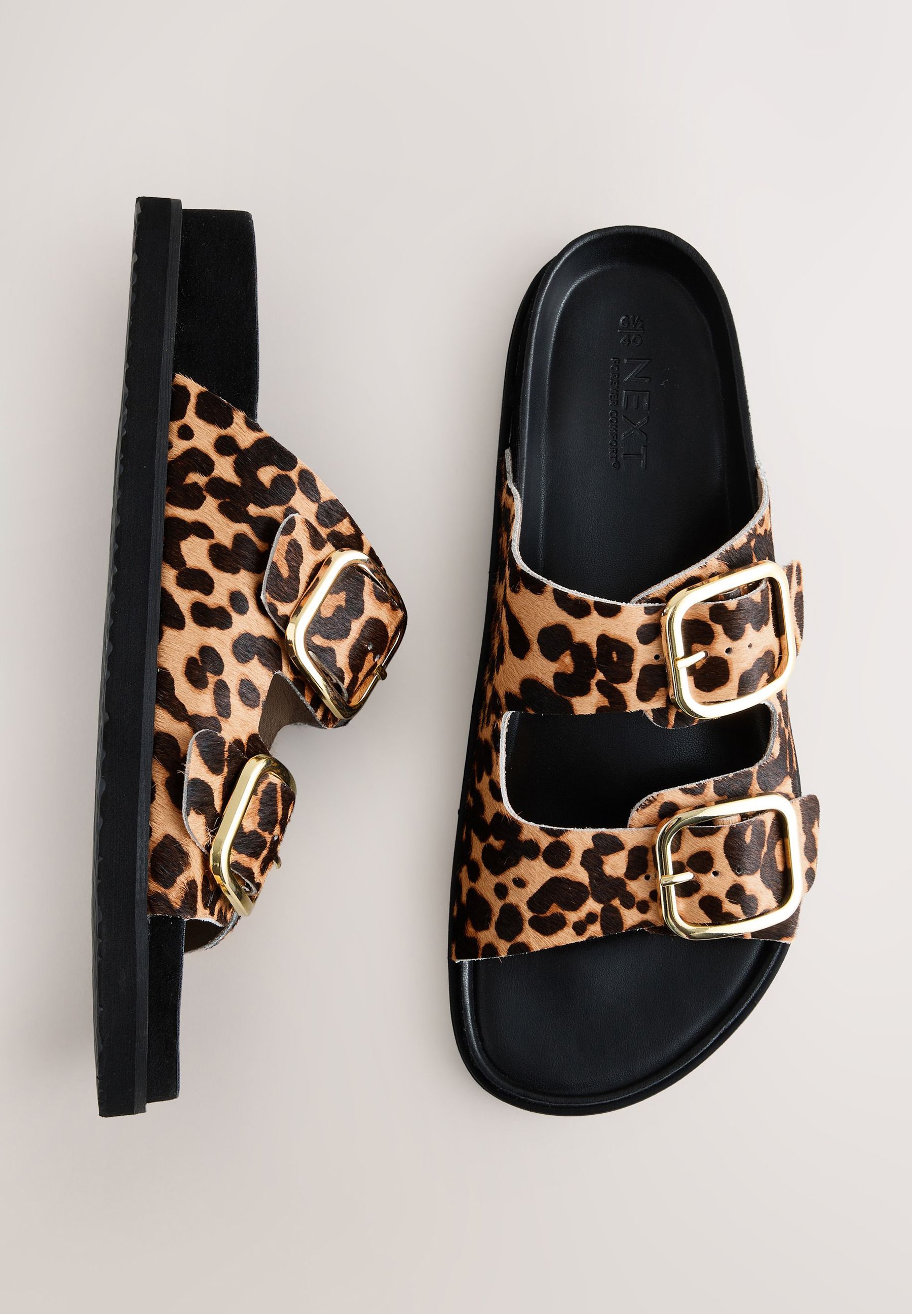 Next NEXT - Papuci - leopard print leather/maro - Zalando.ro