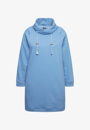 Ulla Popken, SWEATKLEID, STEHKRAGEN, LANGARM, TASCHEN - Sweaterkjole - light cornflower