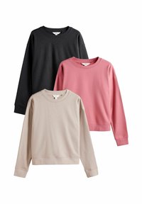 THE SET 3 PACK RELAXED CREW NECK - Ikdienas džemperis - navy blue taupe brown rose pink