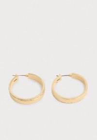 PAVE LINED HOOP - Orecchini - gold-coloured