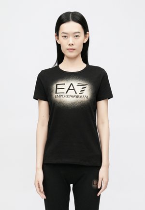 Nyomott mintás póló - black/rose gold-coloured