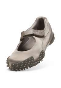 Ανοιχτό καφέ sneakers στυλ Mary Jane με λουράκι βέλκρο, υφασμάτινη εσωτερική επένδυση με υφή και λάστιχο με προεξοχές για καλύτερη πρόσφυση.