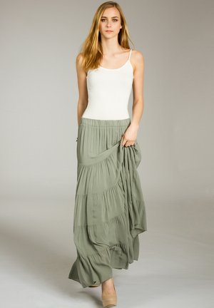 MAXIROCK - Pleated skirt - oliv grün