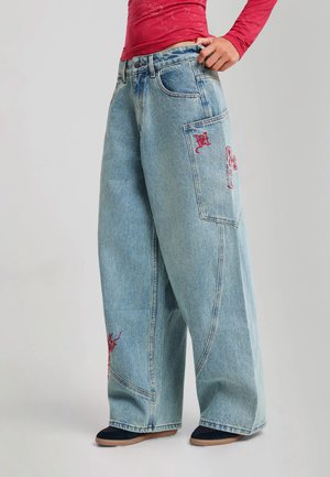Ed Hardy, WOMENS DRAGON WASHED BALLOON LEG JEANS - Straight leg jeans - mid blue