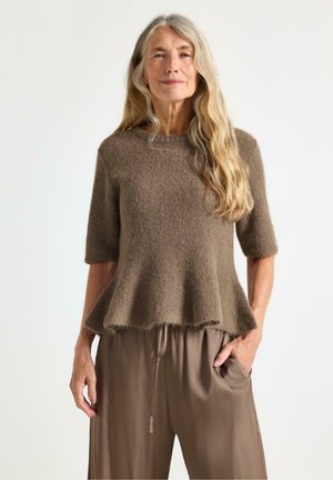 FLARED WITH SHORT SLEEVE - Maglione - light dusty brown