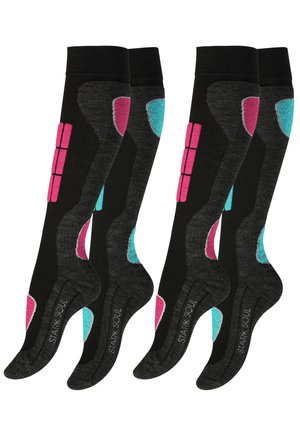 2 PAAR  - Chaussettes hautes - pink turquoise