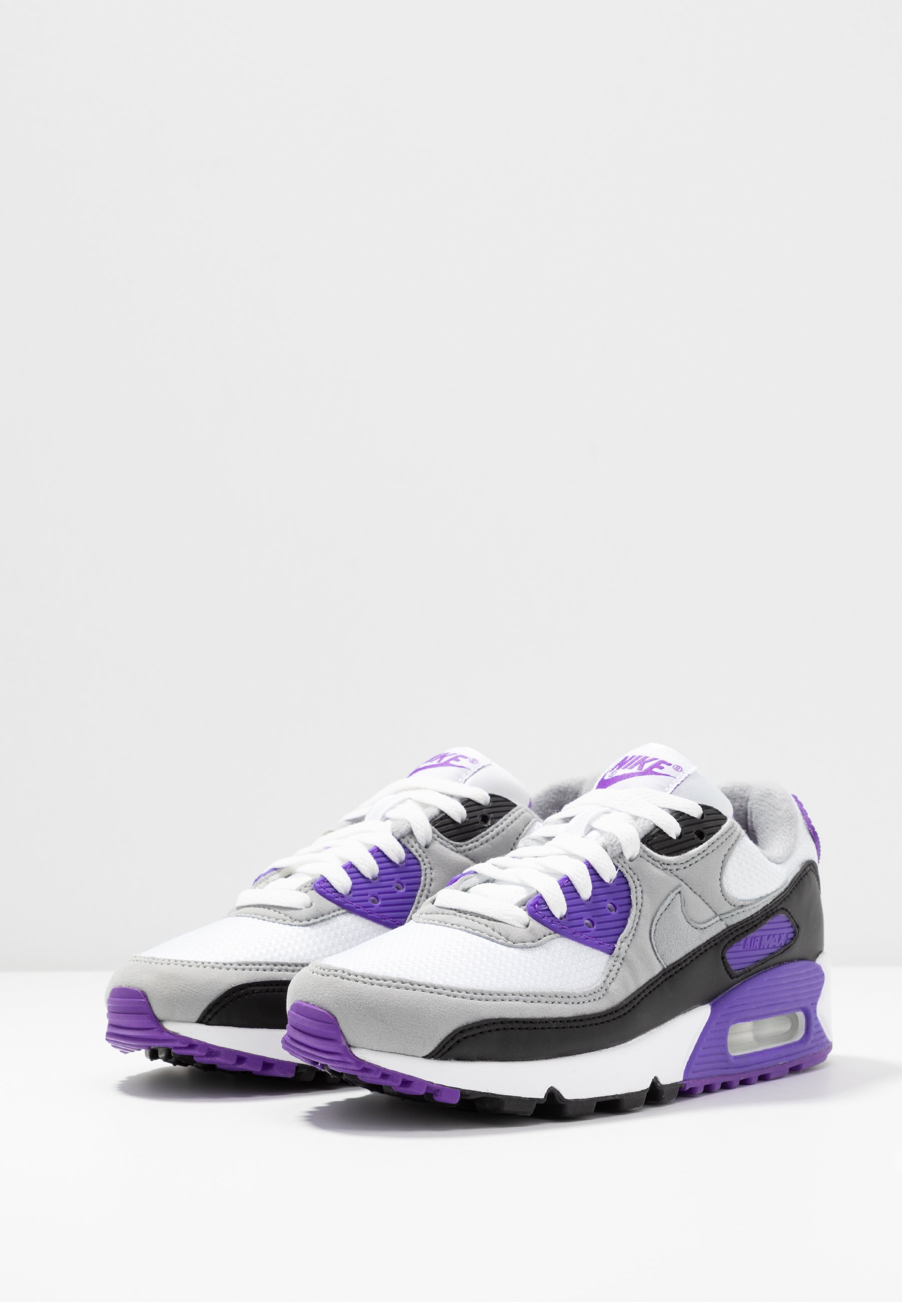 Nike Sportswear AIR MAX 90 - Sneaker low - white/particle grey/hyper  grape/black/light smoke grey/weiß - Zalando.de