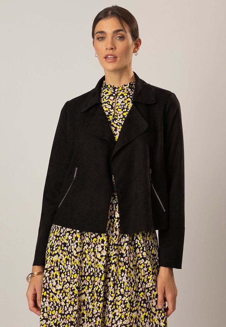 Apart Imitatieleren jas zwart