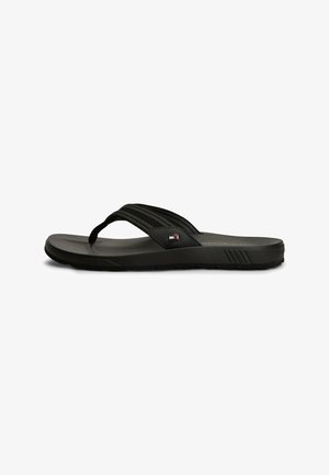 Tommy Hilfiger, TOMMY HILFIGER FLAG WEBBING STRAP CONTOURED FLIP-FLOPS - Infradito - black