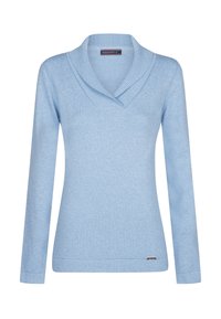 SHAWL COLLAR - Maglione - blue