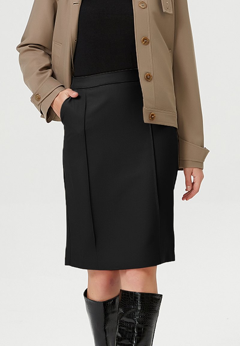 Smart and Joy DROITE À SURPIQUÉS - Jupe crayon - noir