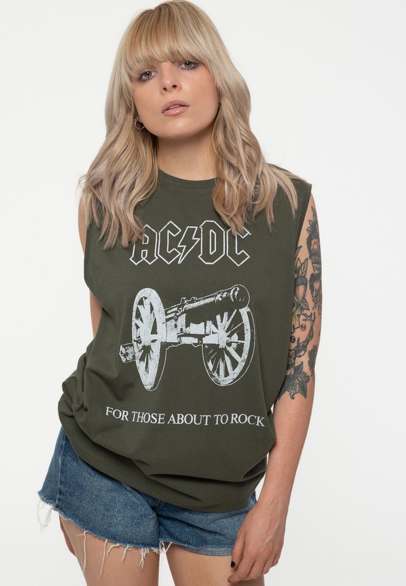 Paradiso Clothing AC/DC ABOUT TO ROCK MUSCLE - Top - green