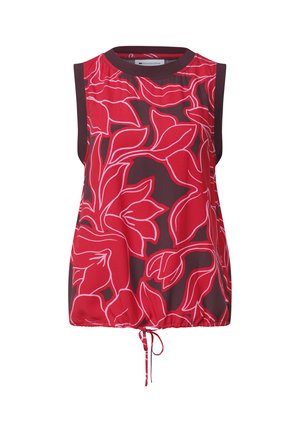 Street One, BLUSENTOP MIT RUNDHALS UND TAPE-DETAIL - Blouse - salsa red
