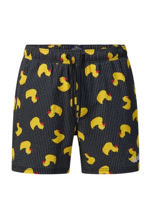 Blount & Pool, HAWAII BEACH SHORTS - Badeshorts - black stripe yellow duck