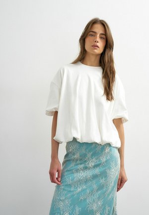 Topshop, TSMANDY BUBBLE HEM TEE JRS - T-shirt basic - ivory cream