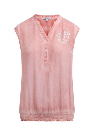 Soccx, SOCCX BLUSENTOP MIT GESMOKTEM SAUM UND RÜCKENPRINT - Blouse - beachy red