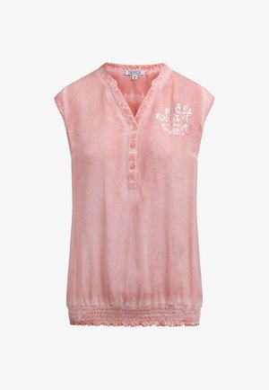 Soccx, SOCCX BLUSENTOP MIT GESMOKTEM SAUM UND RÜCKENPRINT - Blouse - beachy red