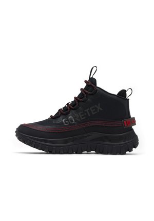 HORIZON MID - Korkeavartiset tennarit - black/bright red