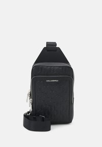 KARL LAGERFELD - LOOM SLING LEA UNISEX - Diržinis krepšelis - black Miniatiūros vaizdas 1