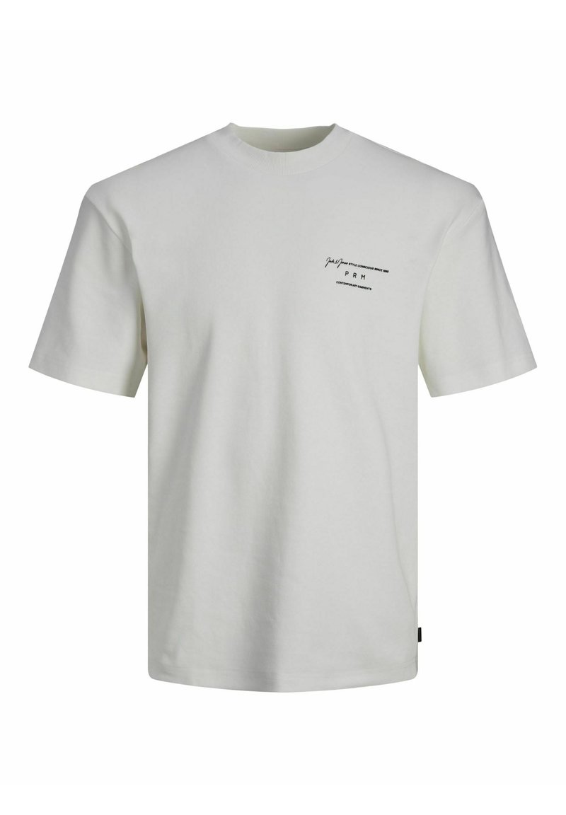 Jack & Jones PREMIUM JPRBLASANCHEZ CREW NECK  - Camiseta estampada - snow white