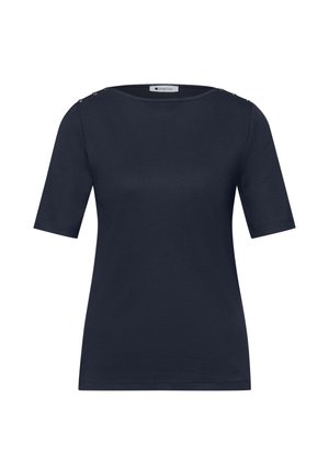 MIT KNOPFDETAIL - T-shirts print - blau