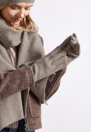 Street One, FEINSTRICK HANDSCHUHE IN UNIFARBE - Gants - sandy mocca mel