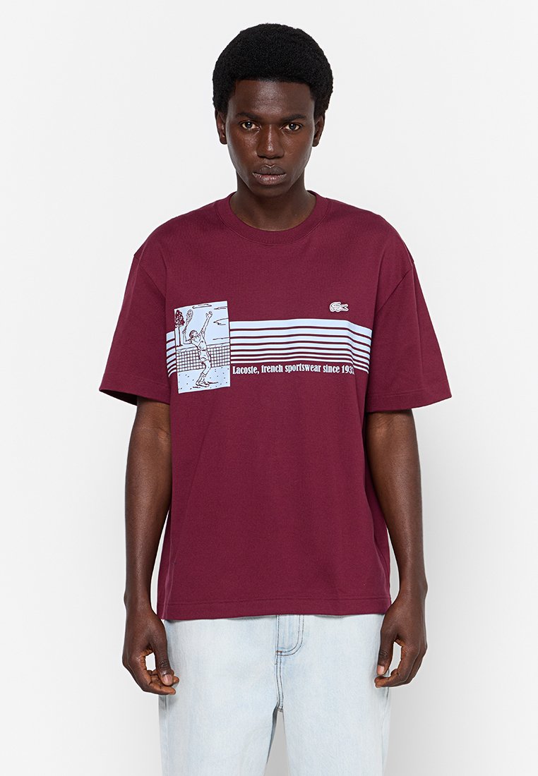 Lacoste T-shirt print bordeauxrood