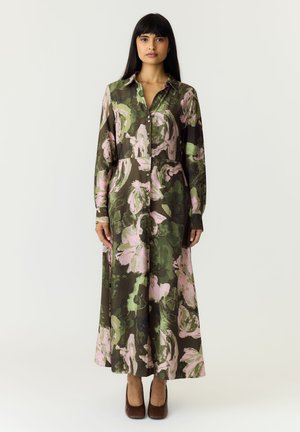 YAS, YASSAFERA LS LONG SHIRT DRESS S. NOOS - Риза-рокля - dark olive aop boana