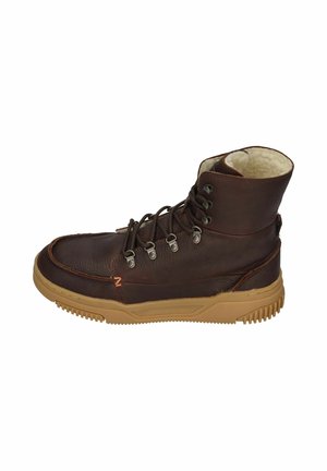 Lace-up ankle boots - dark brown light gum