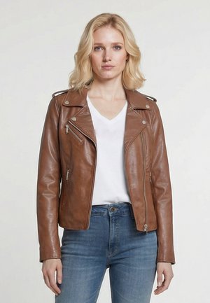 Le Temps Des Cerises LAALIA - Lederjacke - cognac